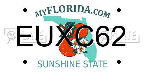 EUXC62 Florida License Plate