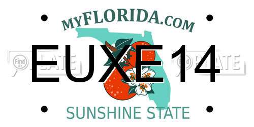 EUXE14 Florida License Plate