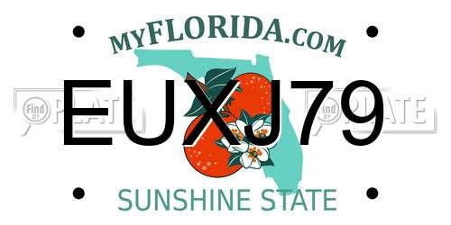 EUXJ79 Florida License Plate