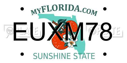 EUXM78 Florida License Plate