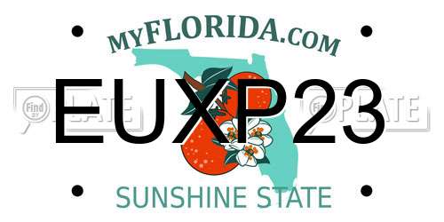 EUXP23 Florida License Plate
