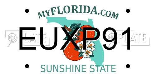 EUXP91 Florida License Plate