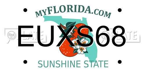 EUXS68 Florida License Plate