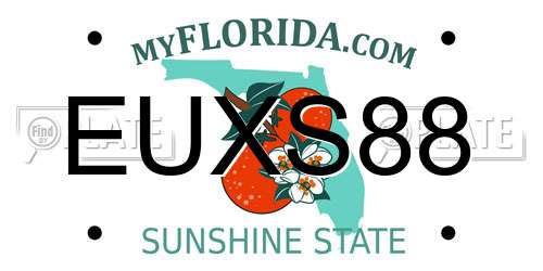 EUXS88 Florida License Plate