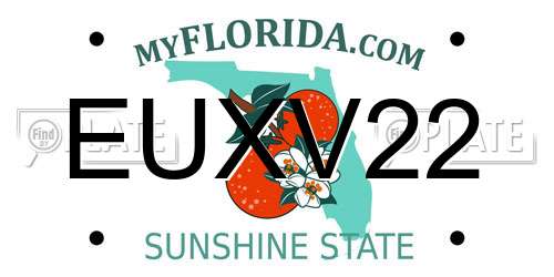 EUXV22 Florida License Plate