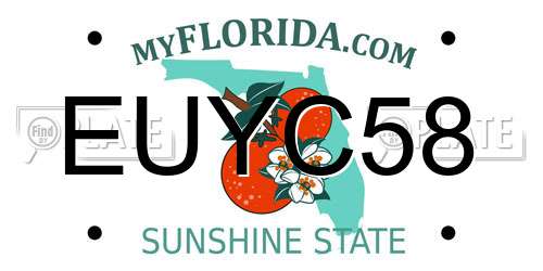 EUYC58 Florida License Plate