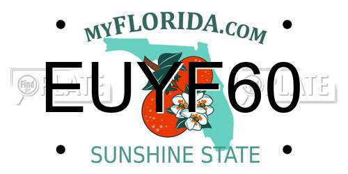 EUYF60 Florida License Plate