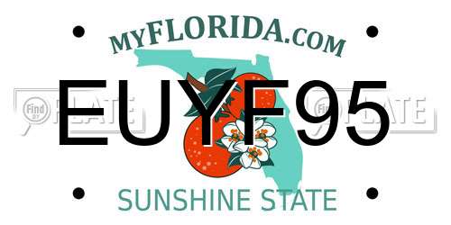 EUYF95 Florida License Plate