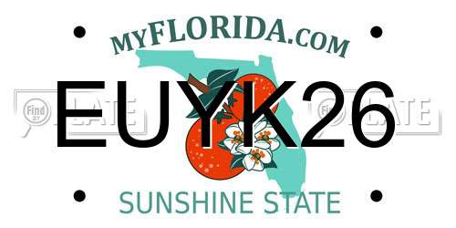 EUYK26 Florida License Plate