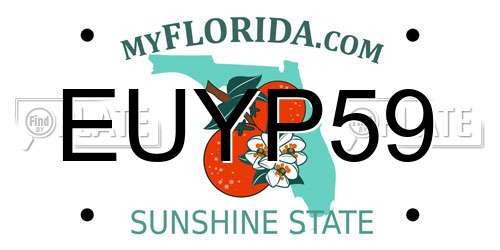 EUYP59 Florida License Plate