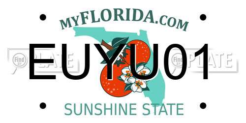 EUYU01 Florida License Plate