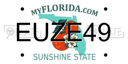 EUZE49 Florida License Plate