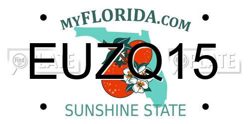 EUZQ15 Florida License Plate