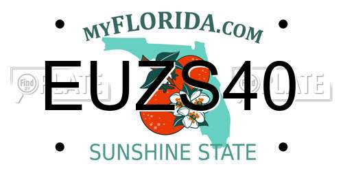 EUZS40 Florida License Plate