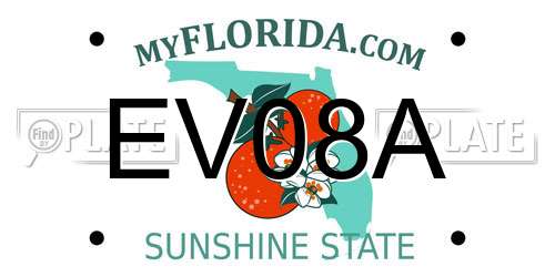 EV08A Florida License Plate