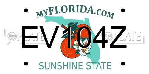 EV104Z Florida License Plate