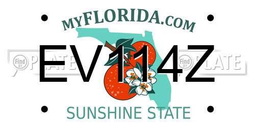 EV114Z Florida License Plate