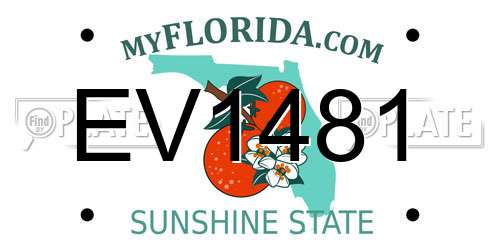 EV1481 Florida License Plate