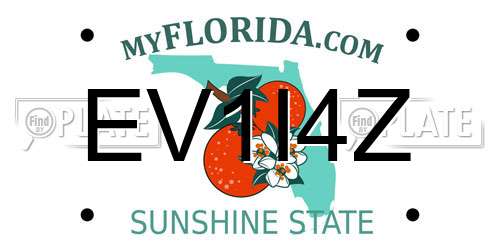 EV1I4Z Florida License Plate