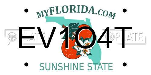 EV1O4T Florida License Plate