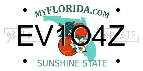EV1O4Z Florida License Plate
