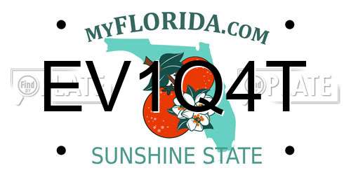 EV1Q4T Florida License Plate