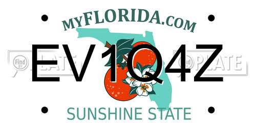 EV1Q4Z Florida License Plate