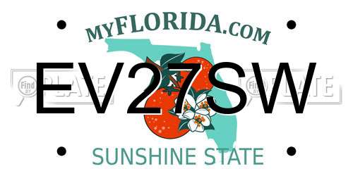 EV27SW Florida License Plate