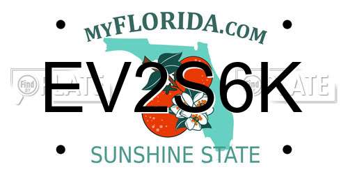 EV2S6K Florida License Plate