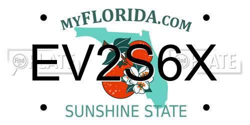 EV2S6X Florida License Plate