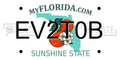 EV2T0B Florida License Plate