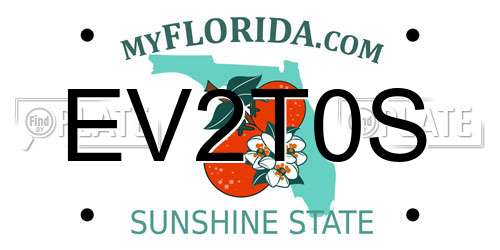 EV2T0S Florida License Plate