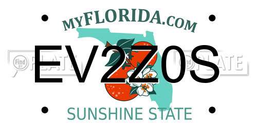 EV2Z0S Florida License Plate