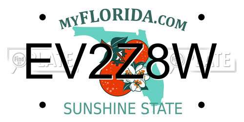 EV2Z8W Florida License Plate