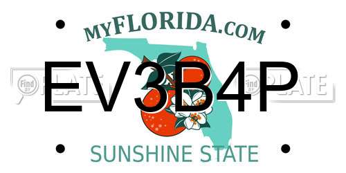 EV3B4P Florida License Plate