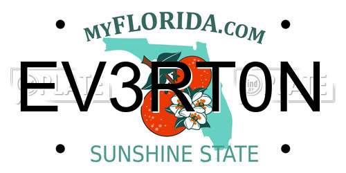 EV3RT0N Florida License Plate