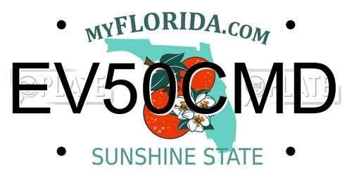 EV50CMD Florida License Plate