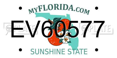 EV60577 Florida License Plate