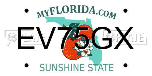 EV75GX Florida License Plate