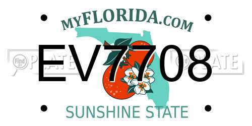 EV7708 Florida License Plate