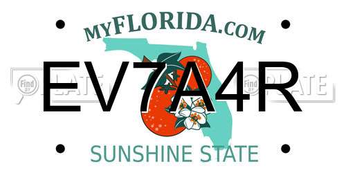 EV7A4R Florida License Plate