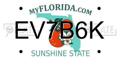 EV7B6K Florida License Plate