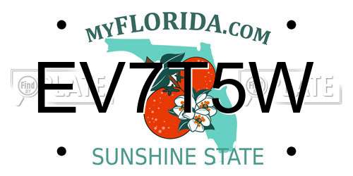 EV7T5W Florida License Plate