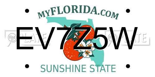 EV7Z5W Florida License Plate