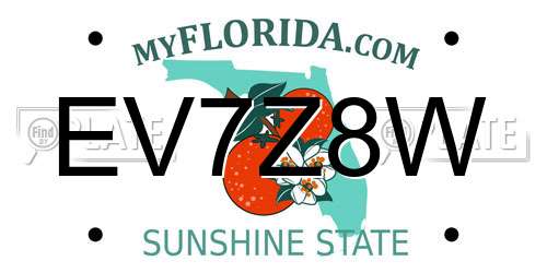 EV7Z8W Florida License Plate