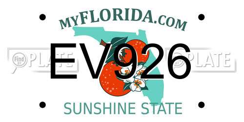 EV926 Florida License Plate