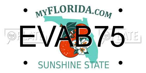 EVAB75 Florida License Plate