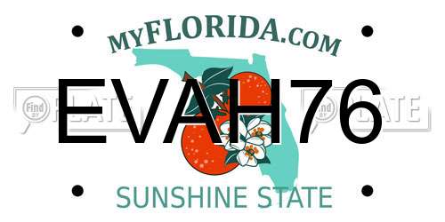 EVAH76 Florida License Plate
