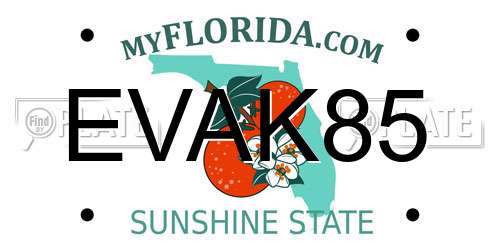 EVAK85 Florida License Plate