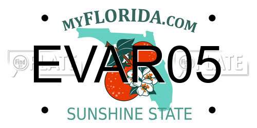 EVAR05 Florida License Plate